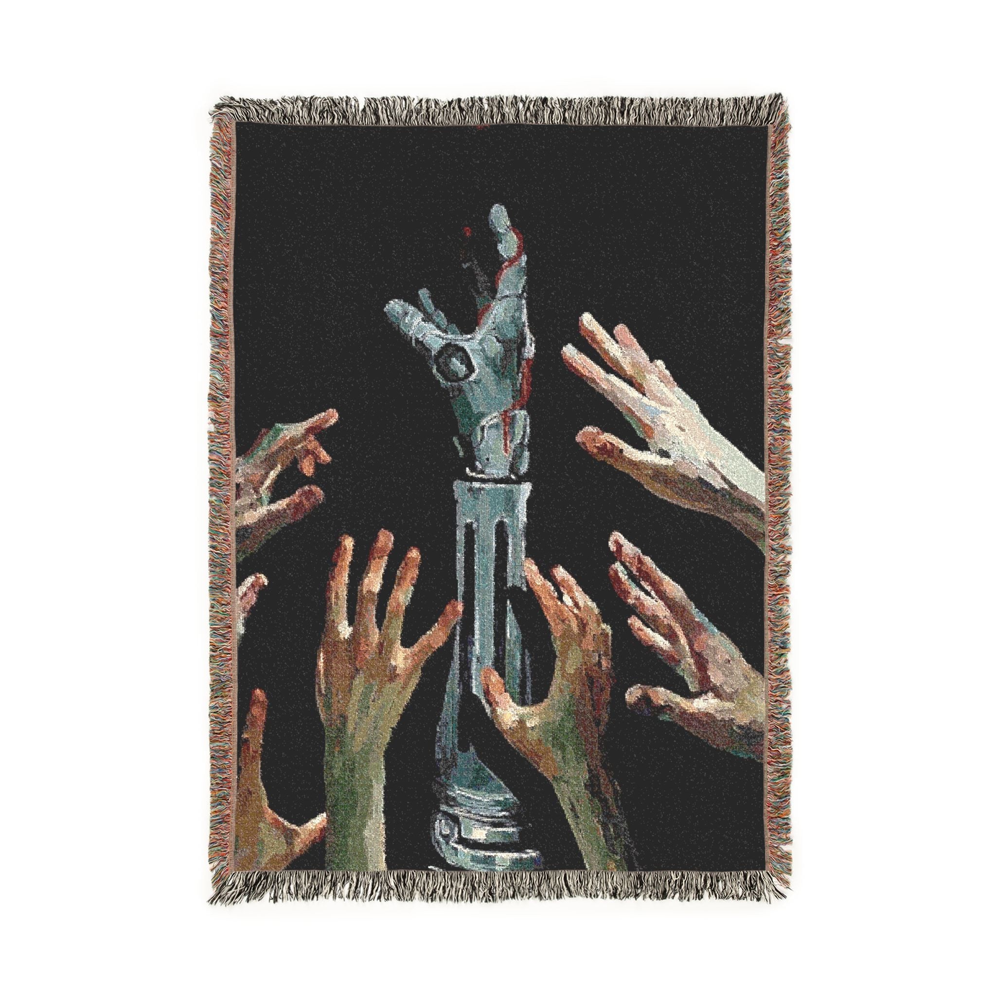 Full Metal Alchemist Reaching Hands Art Cotton Blanket | Soft Bedding Throw | FMA