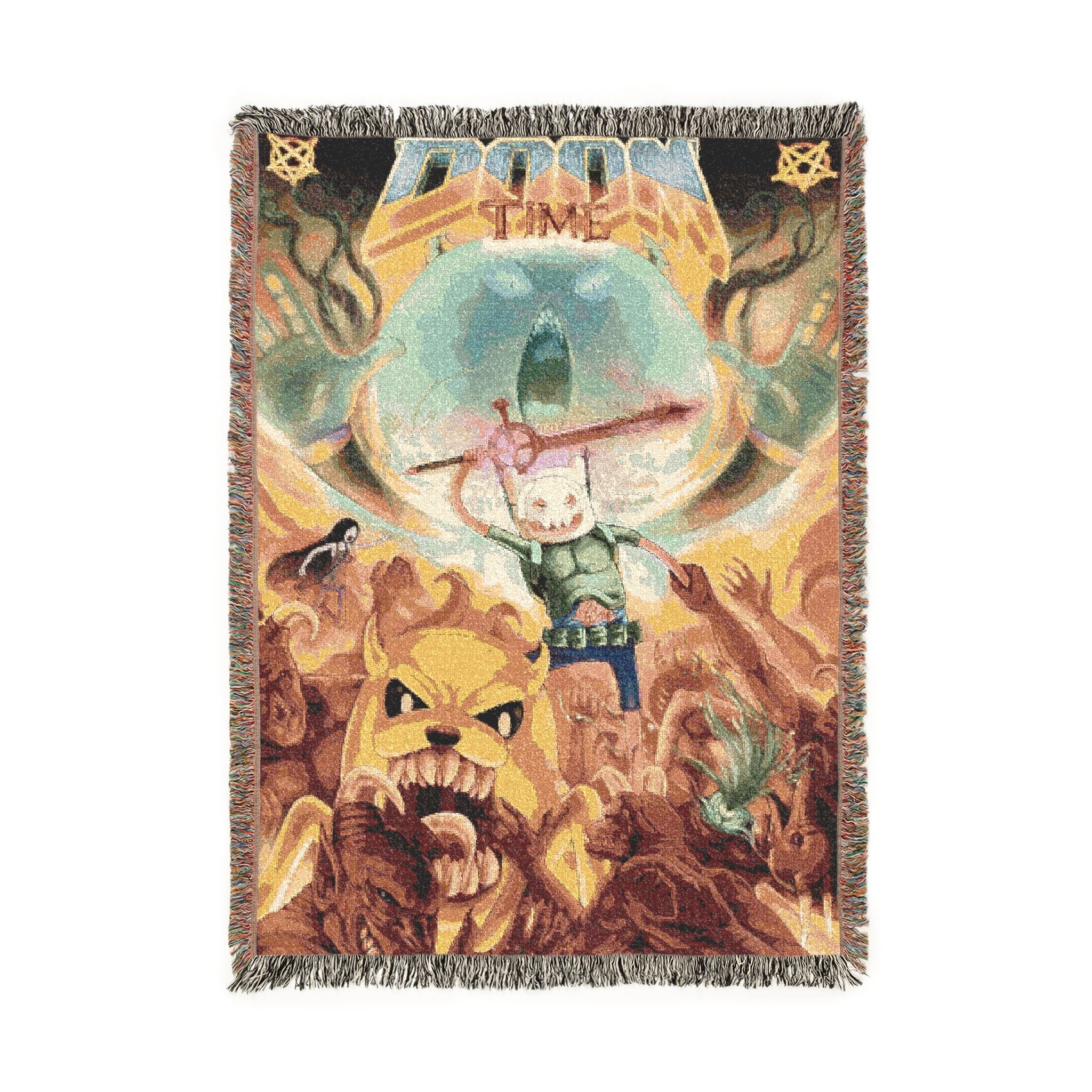 Adventure Time x DOOM Cotton Woven Blanket | Soft Bedding Throw