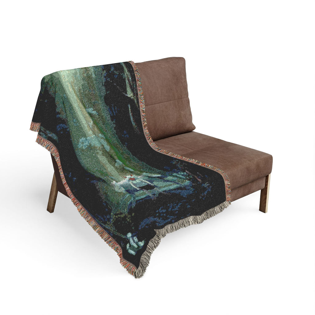 Princess Momonoke Handmade Impressionism Art Cotton Woven Blanket | Soft Bedding Throw | PM