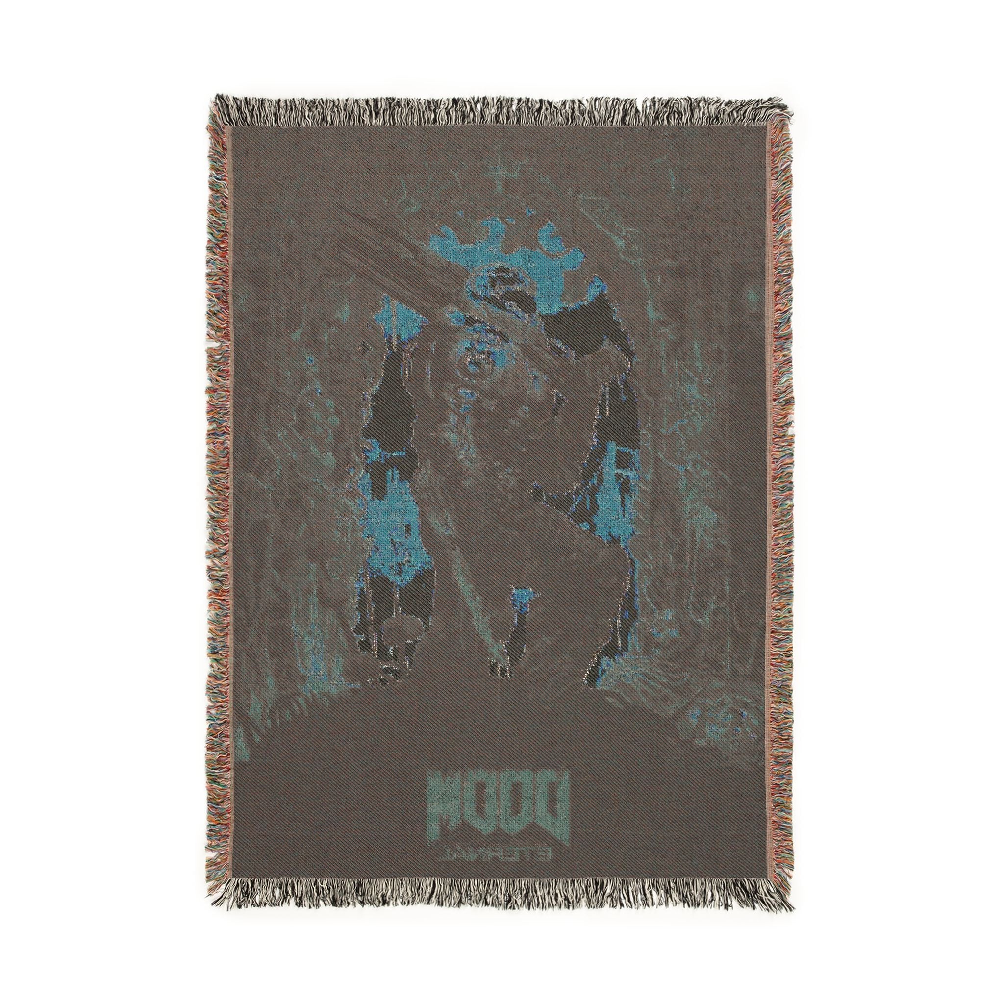 DOOM Slayer Art Cotton Woven Blanket | Soft Bedding Throw