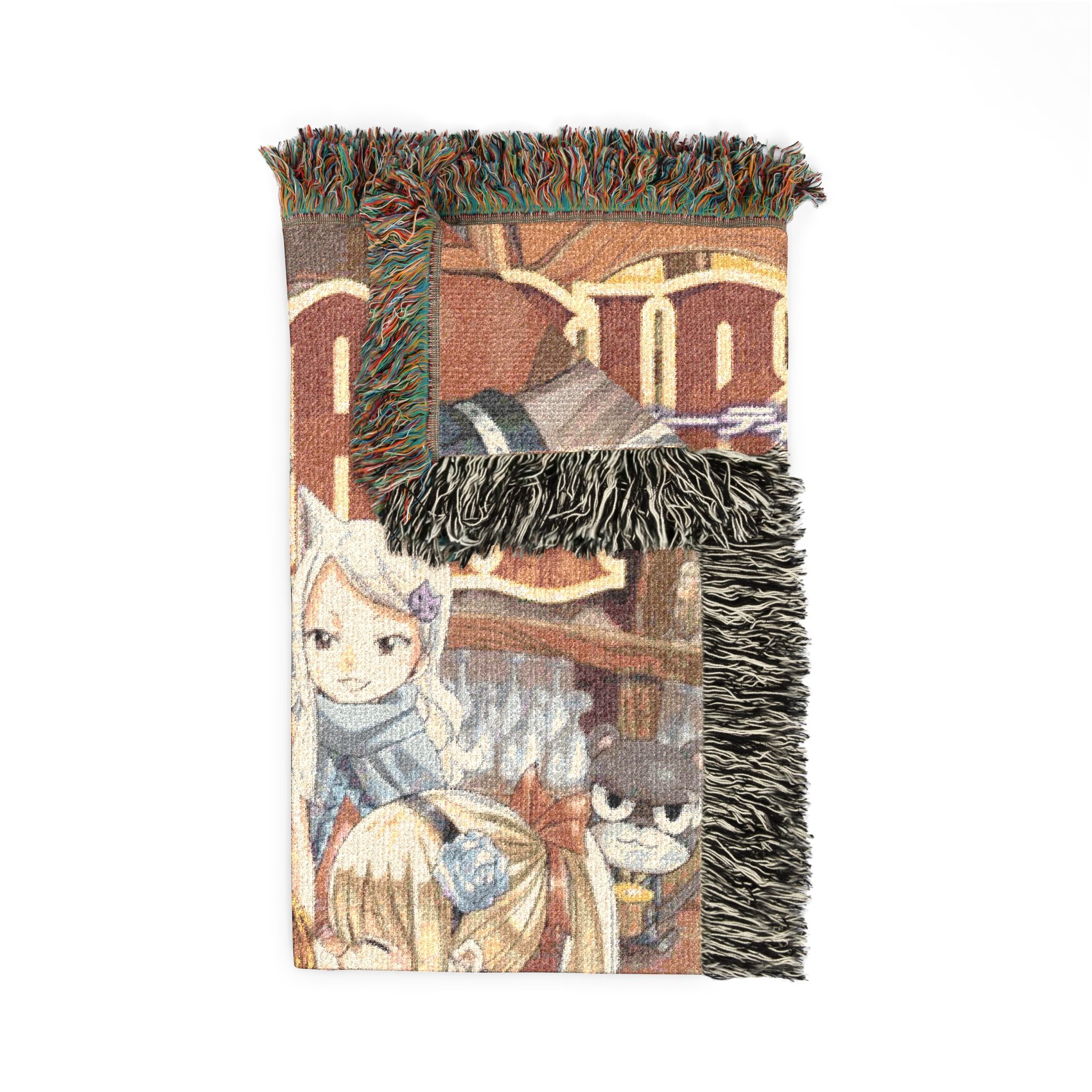 Fairy Tail Cover Cotton Woven Blanket | Soft Bedding Throw