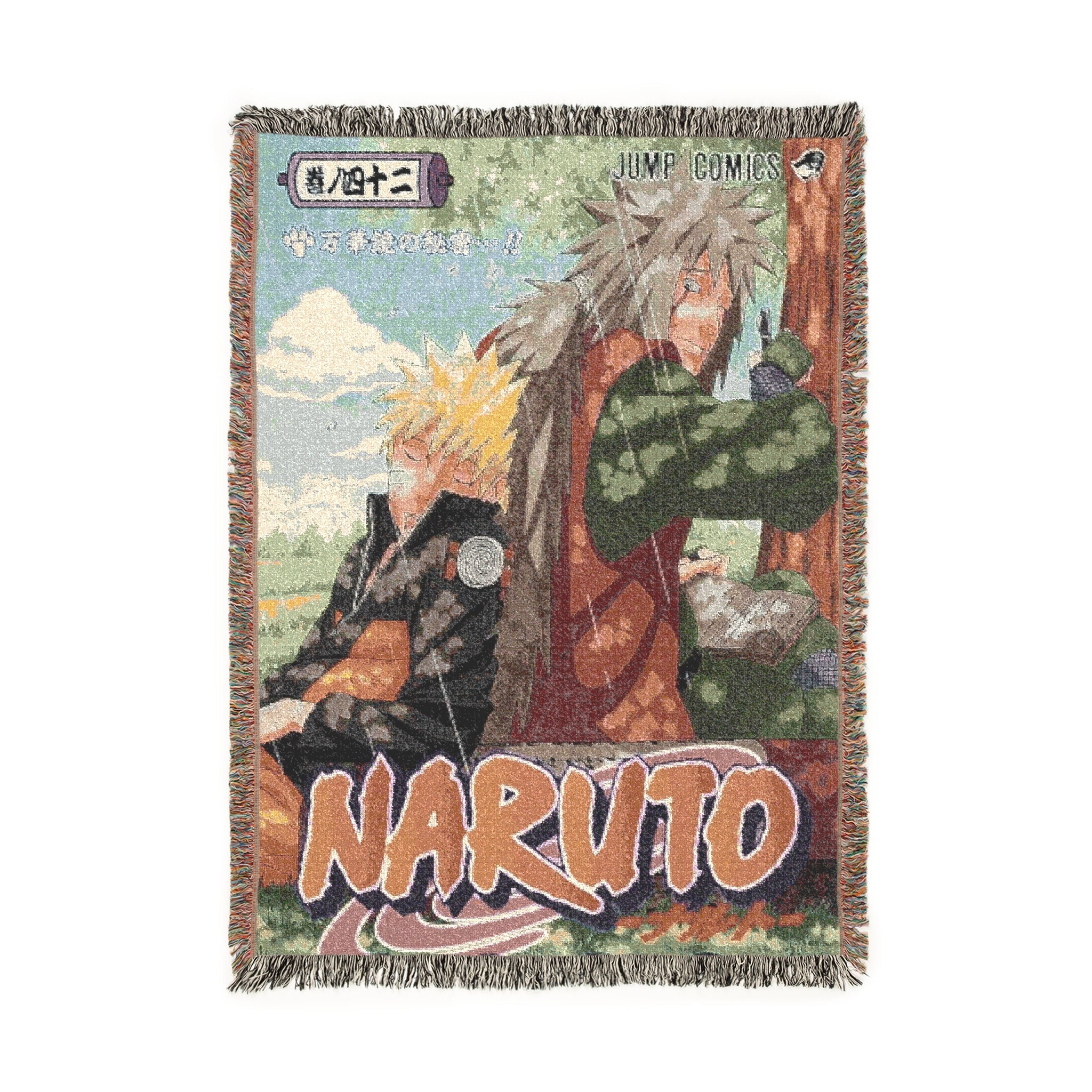 Naruto & Jiraiya Cotton Woven Blanket | Manga Art Throw