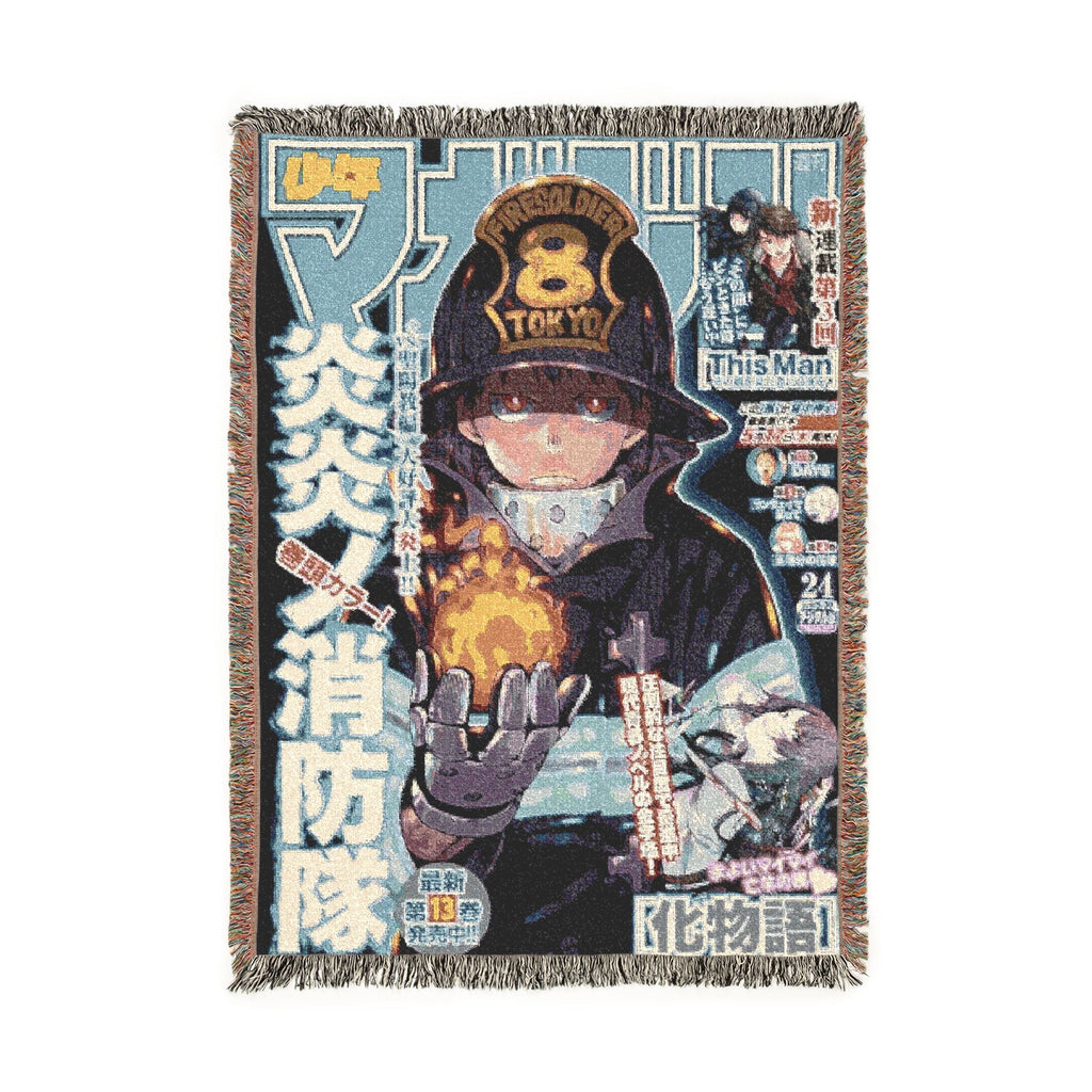 Fire Force Shinra Cotton Woven Blanket | Soft Throw Bedding