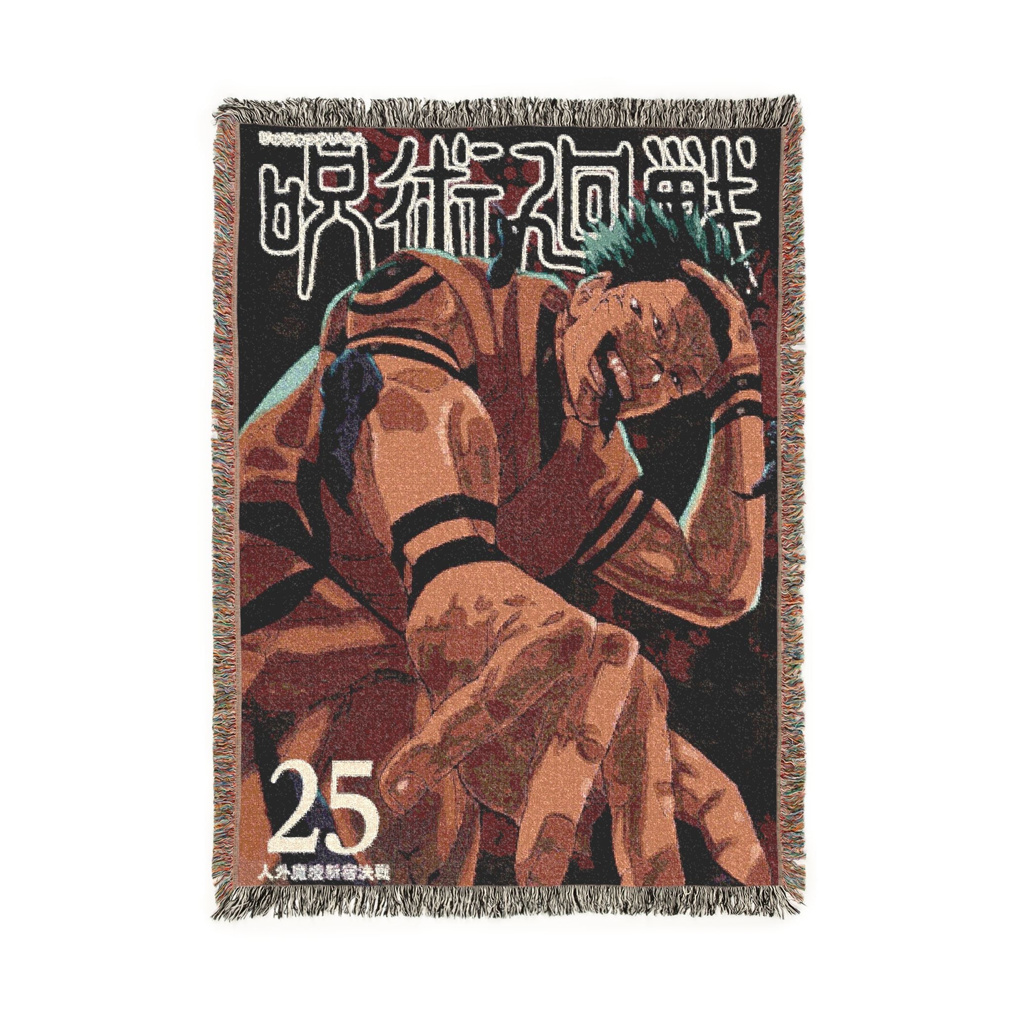 JJK Sukuna Volume Cover Cotton Woven Blanket | Soft Bedding Throw