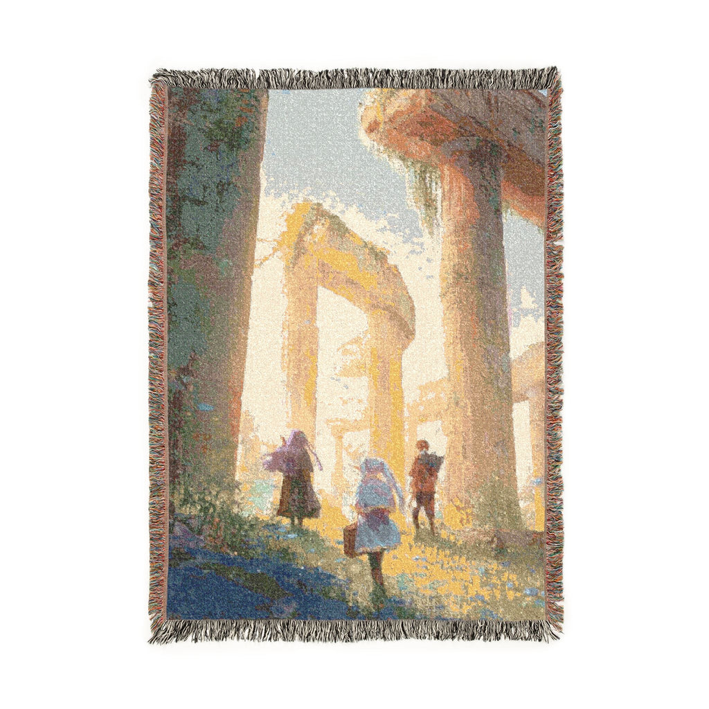 Handmade Frieren Art Cotton Woven Blanket | Soft Bedding Throw