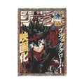Black Clover Asta Cotton Woven Blanket | Soft Bedding Throw