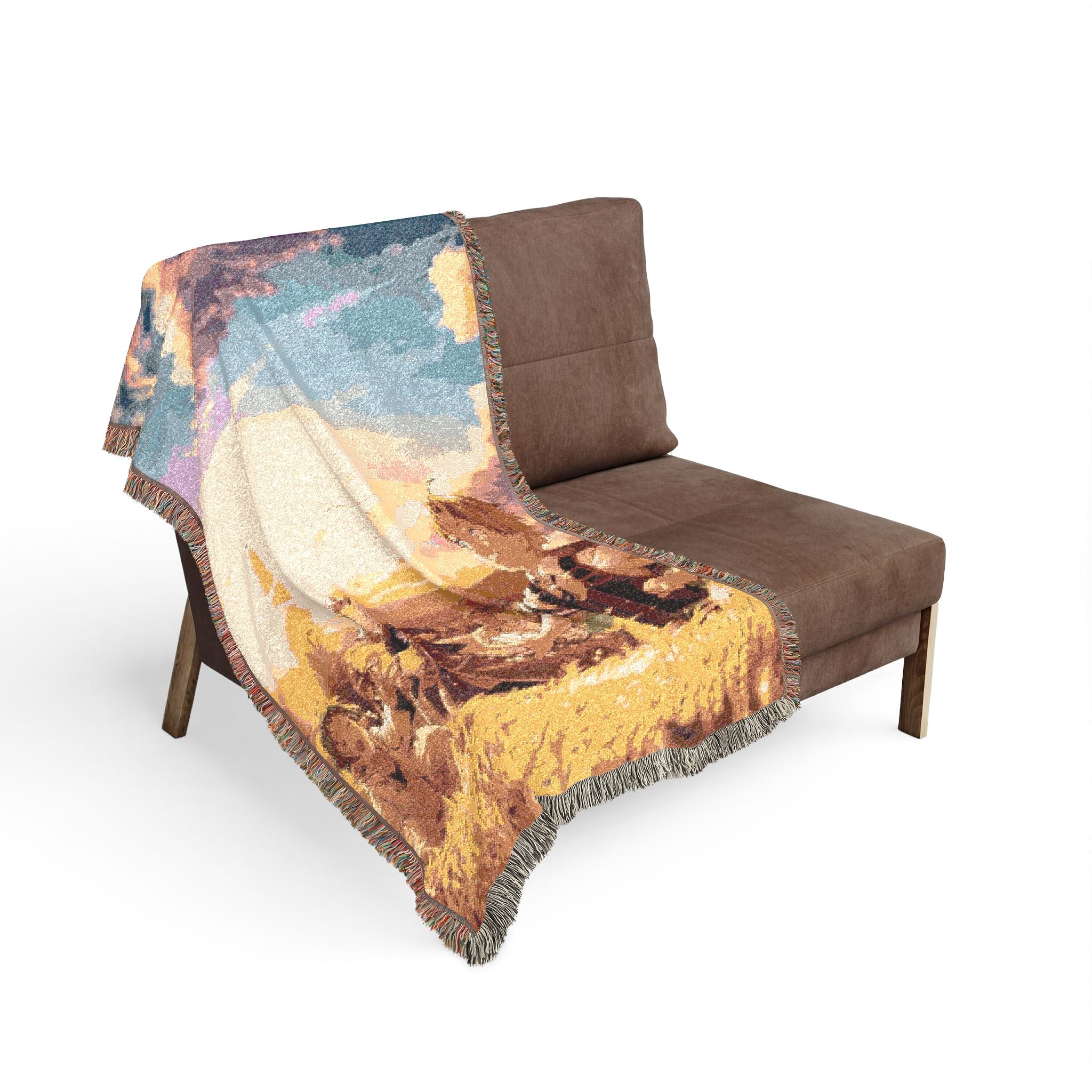 Mushoku Tensei Sunset Art Cotton Woven Blanket | Soft Bedding Throw | MT