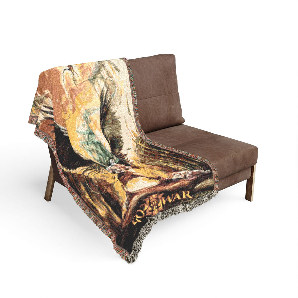 God of War III Kratos Cotton Woven Blanket | Soft Bedding Throw