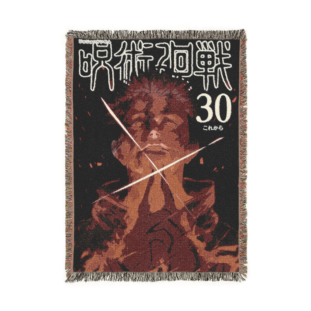 JJK Sukuna Cotton Woven Blanket | Soft Bedding throw