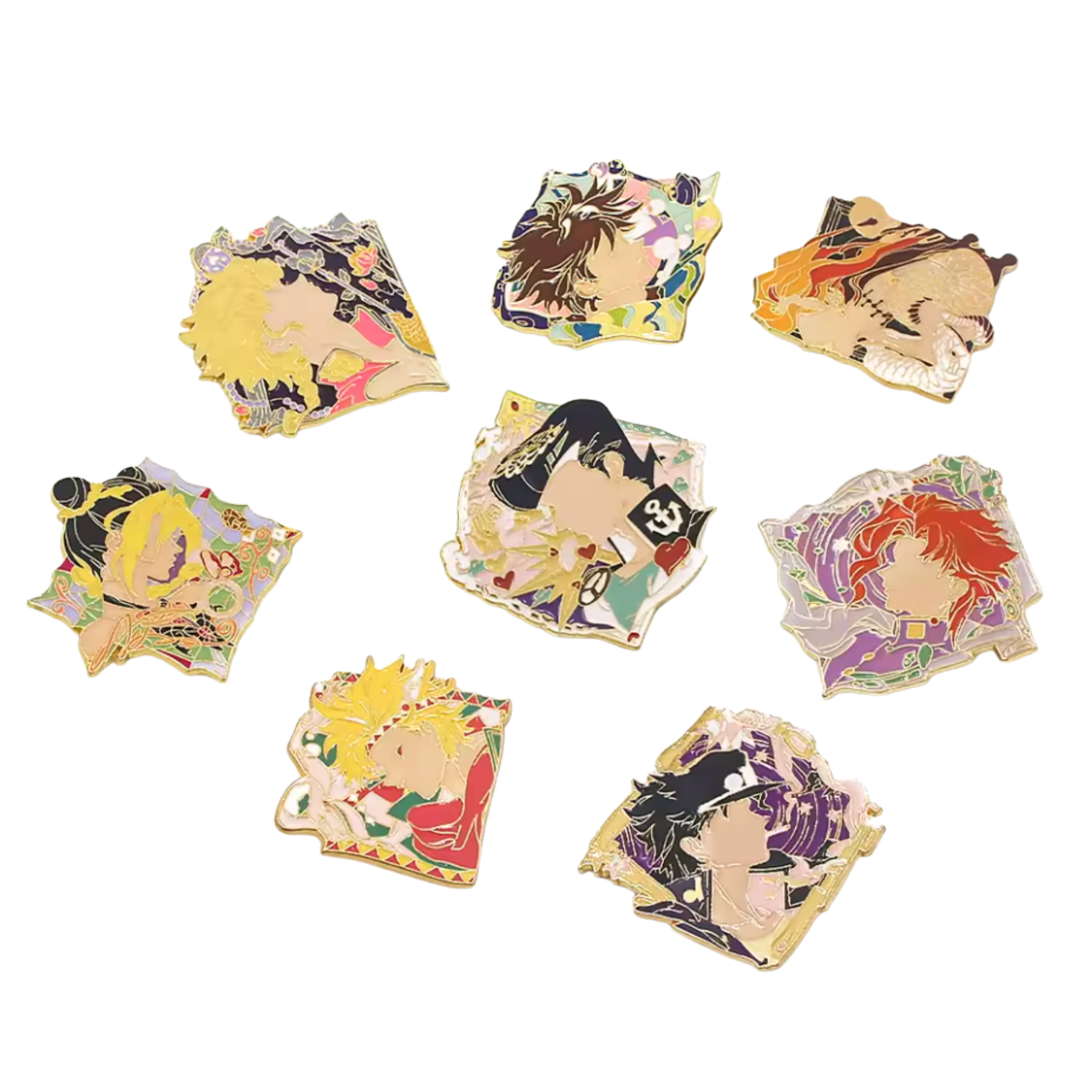 Jojo's Bizarre Adventure Character Faces Hard Enamel Pin | Hard Enamel Pins | JJBA