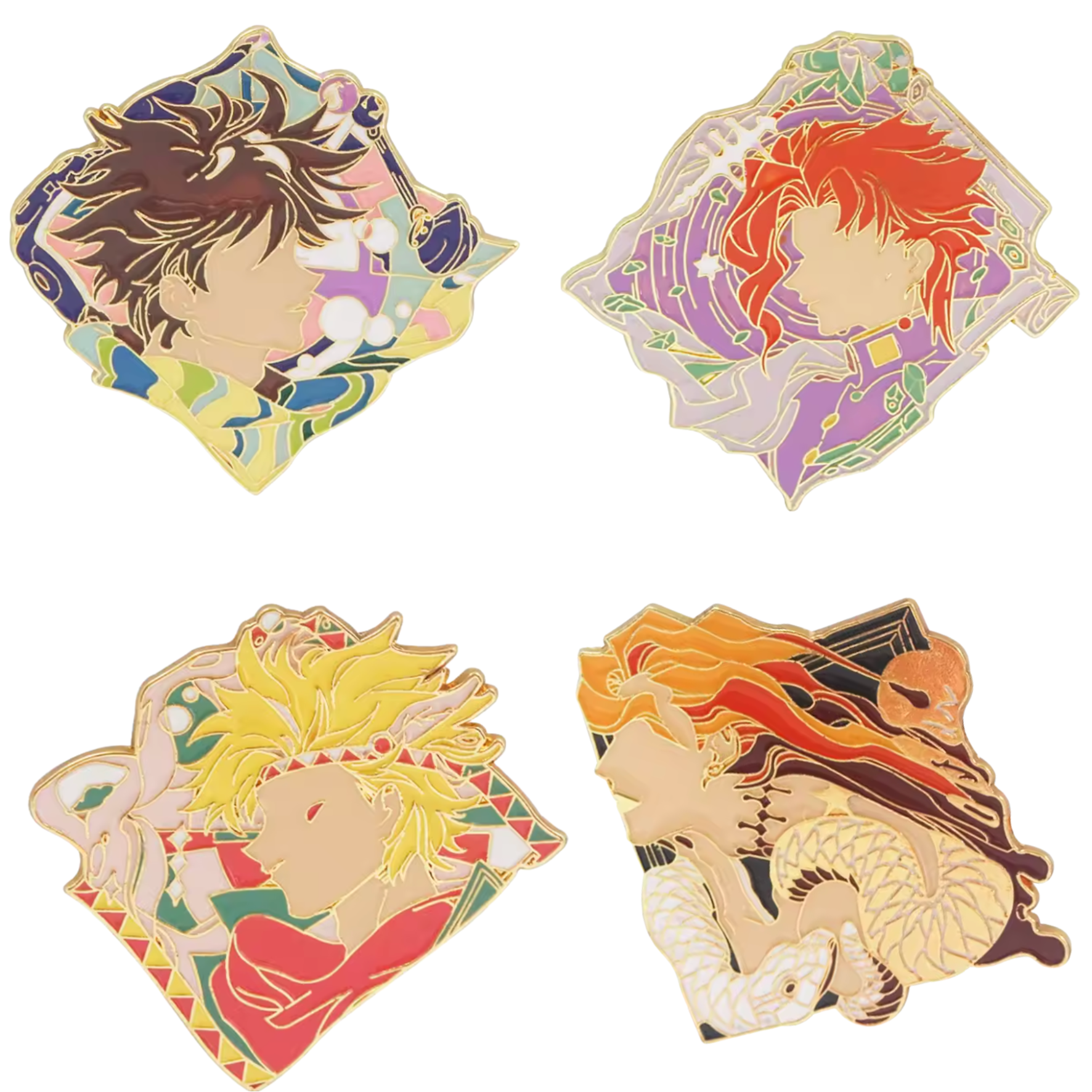 Jojo's Bizarre Adventure Character Faces Hard Enamel Pin | Hard Enamel Pins | JJBA