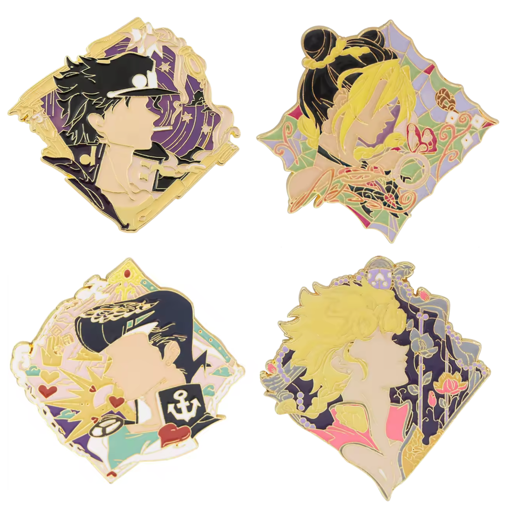 Jojo's Bizarre Adventure Character Faces Hard Enamel Pin | Hard Enamel Pins | JJBA