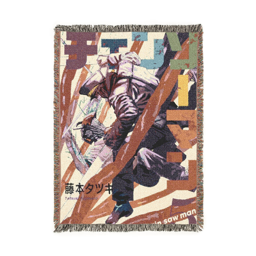 Chainsaw Man Cover Cotton Woven Blanket | Soft Bedding Throw
