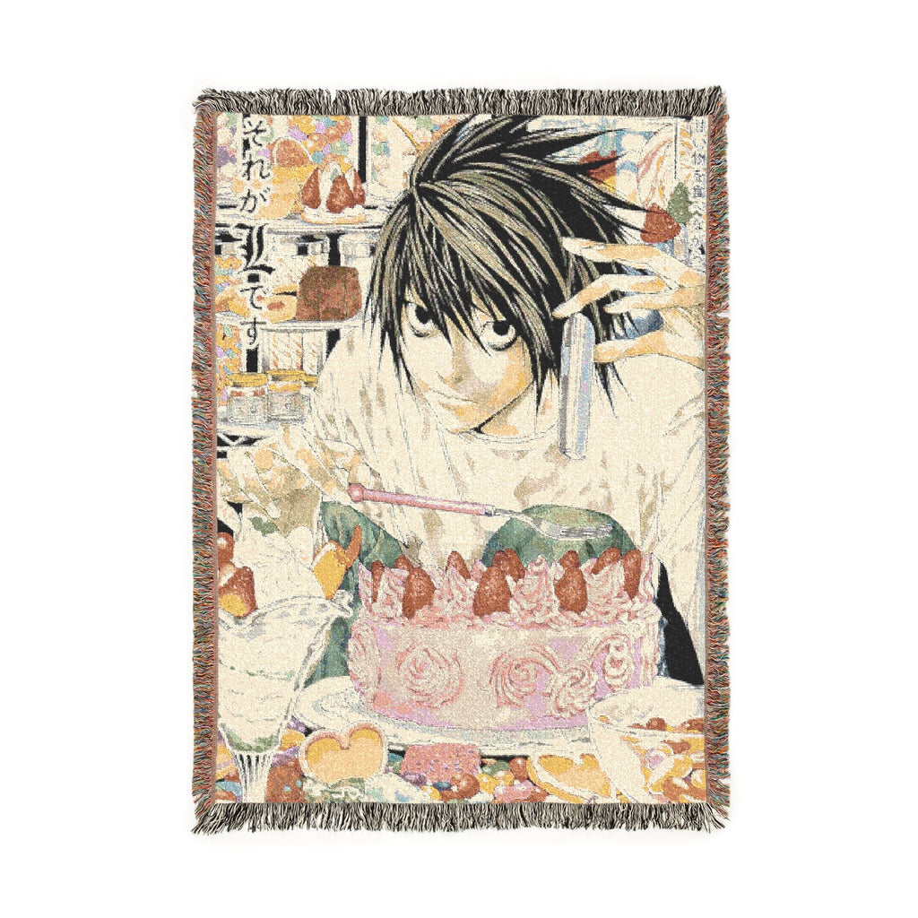 Death Note L Cotton Woven Blanket | Soft Throw Bedding