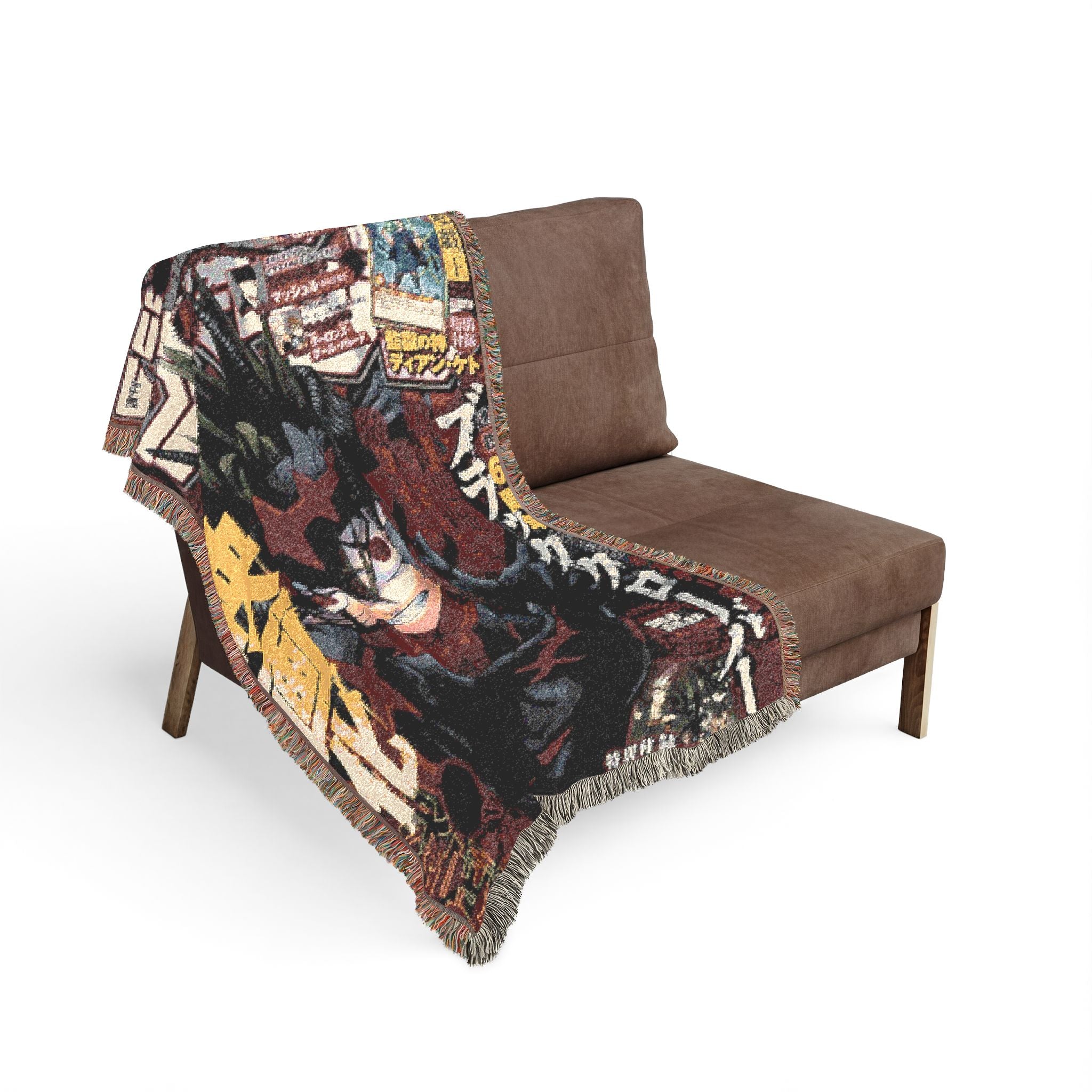 Black Clover Asta Cotton Woven Blanket | Soft Bedding Throw