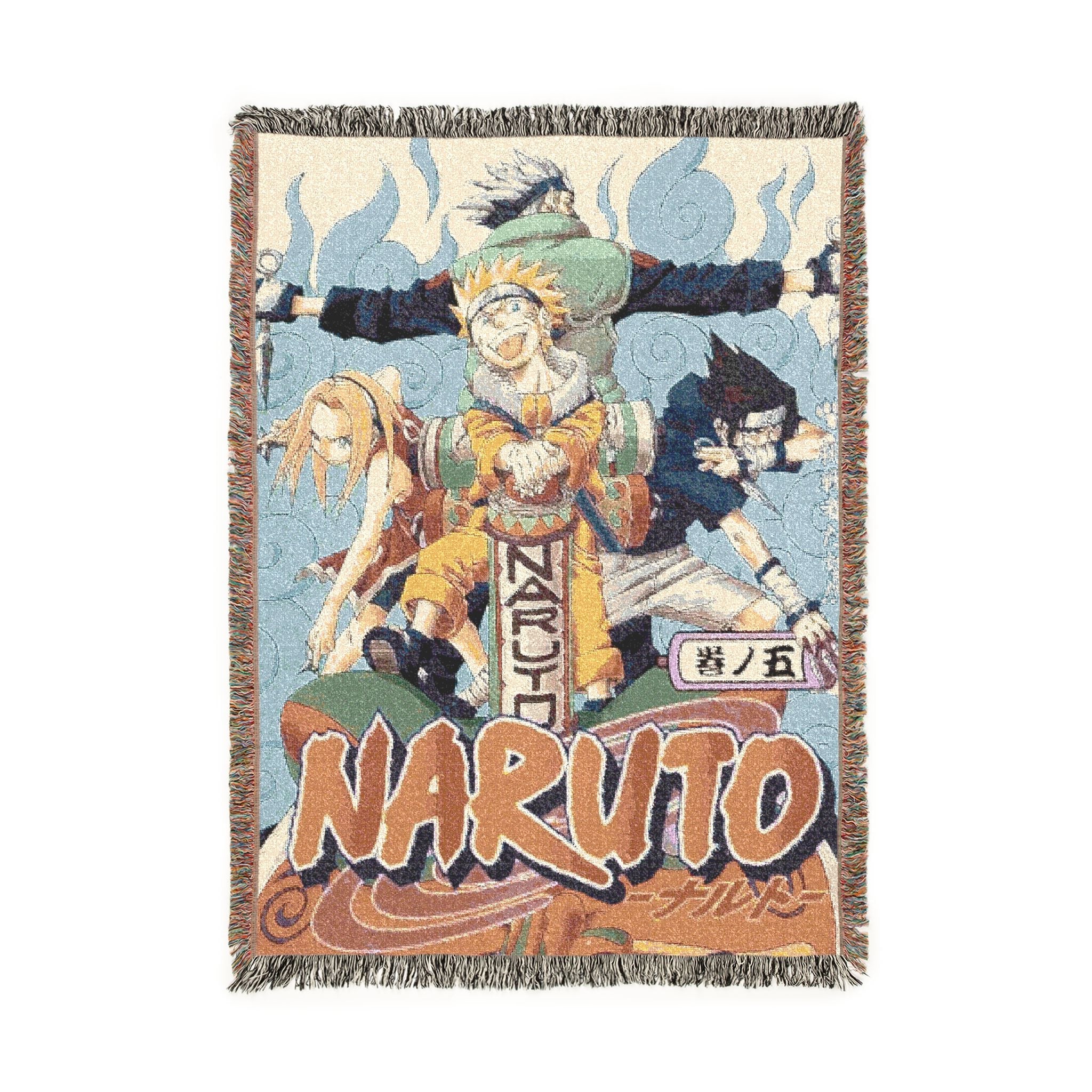 Naruto Manga Volume Cotton Woven Blanket | Soft Throw Bedding