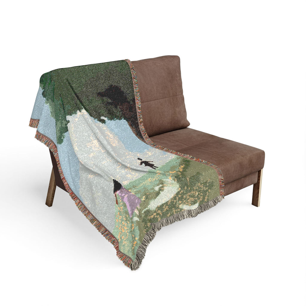 Eren & Mikasa Scenery Art Cotton Woven Blanket | Soft Bedding Throw | Attack On Titan